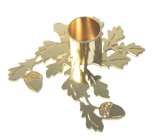 Pluto Design Lysestake eikenøtter gull