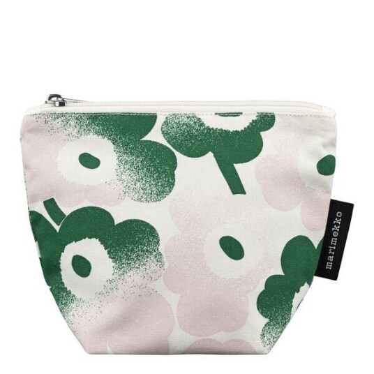 Marimekko Mini Unikko toalettveske 20x16 cm hvit/rosa/grønn Marimekko Mini Unikko toalettveske 20x16 cm hvit/rosa/grønn