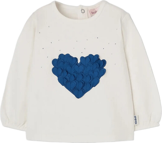 Boboli Stretch Knit T Shirt For Girl  Bci   White   80