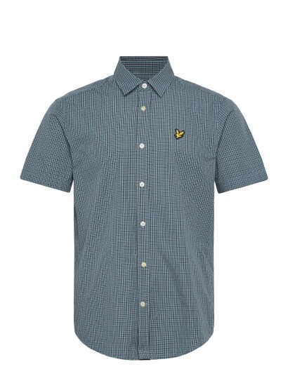 Lyle & Scott Fine Check Short Sleeve Shirt Blue S Lyle & Scott Fine Check Short Sleeve Shirt Blue S