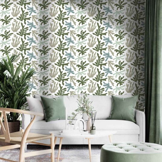 Tapet Botanisk Grønn Harmoni