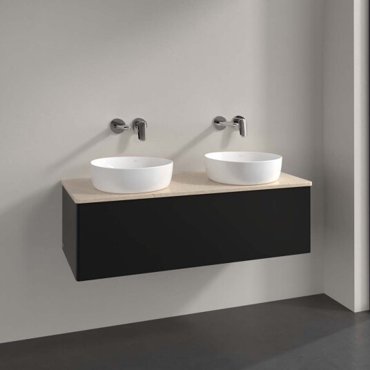 Villeroy & Boch Antao Servantskap med 1 skuff 120x50x36 cm u/lys Sort Matt/Crème