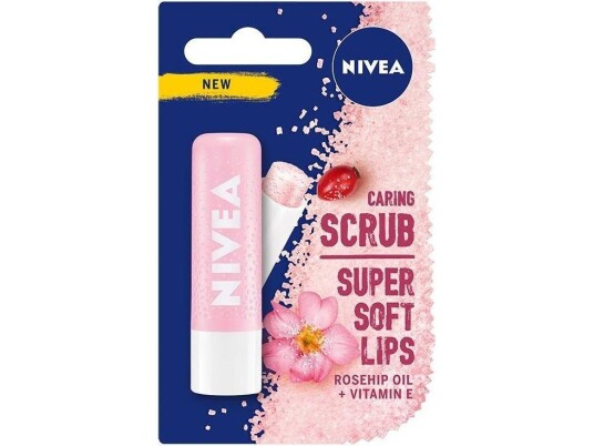 Nivea Caring Scrub Super Soft Lips Pleiende Leppeskrubbestift Wild Rose 4,8 G Nivea Caring Scrub Super Soft Lips Pleiende Leppeskrubbestift Wild Rose 4,8 G