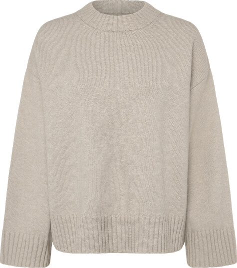 Gina Tricot Crew Neck Knitted Sweater Beige XL