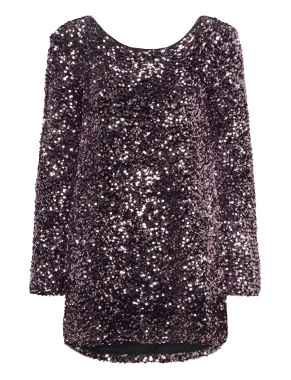 Gina Tricot Loose Sequin Mini Dress - Pink - S