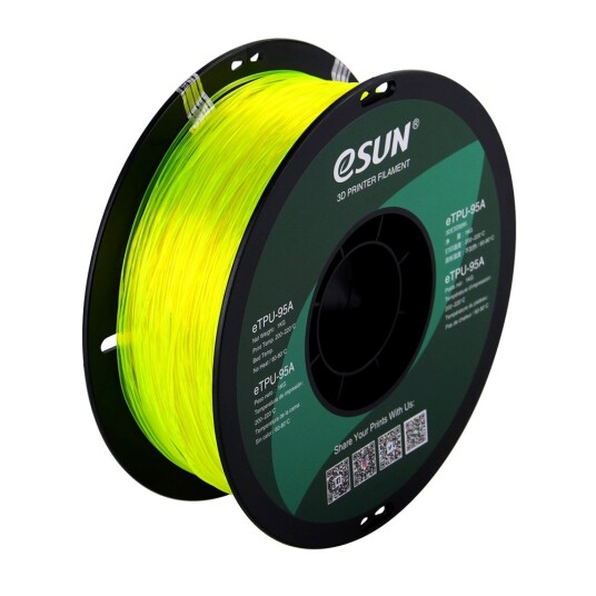 eSUN eTPU 1.75mm 1kg - Transparent Yellow eSUN eTPU 1.75mm 1kg - Transparent Yellow