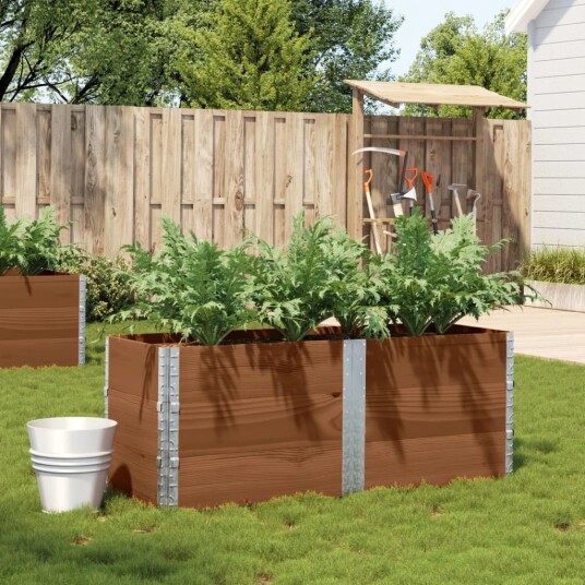 Plantekasse brun 150x50 cm heltre furu