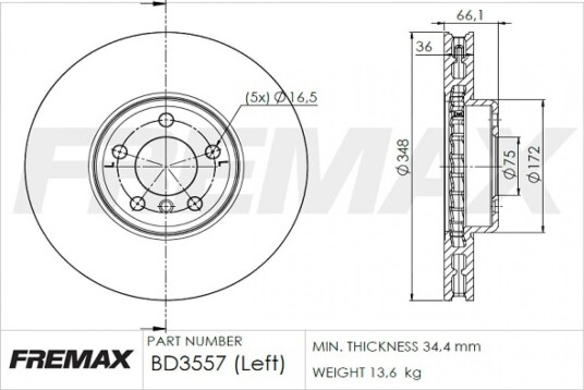 Bremseskive FREMAX BD-3557