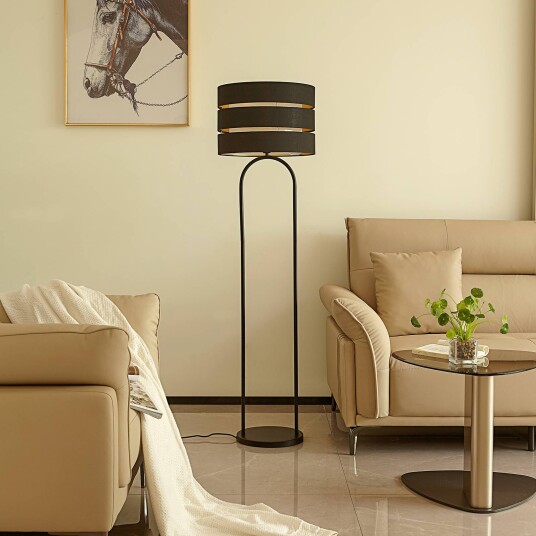 Lindby Tsomo gulvlampe stoff Ø 40 cm