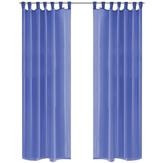 vidaXL Voilegardiner 2 stk 140x225 cm kongeblå