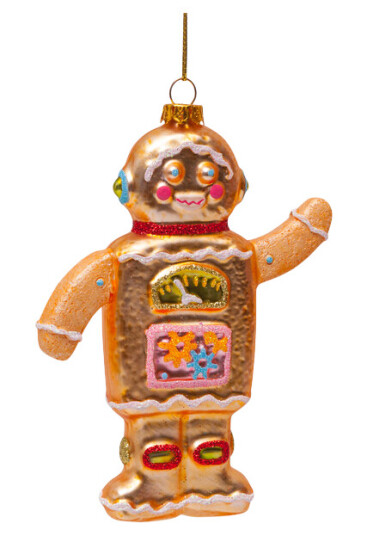 Vondels Glassornament pepperkakerobot H11 cm