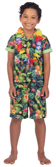 Amscan International Svart Hawaiisett Barn Karnevalskostyme  Small