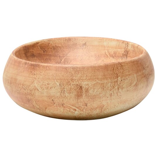 vidaXL Benkeservant brun oval 59x40x15 cm keramikk