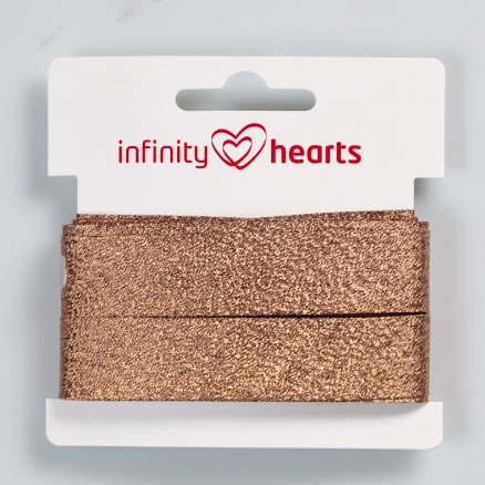 Infinity Hearts Lurex skråbånd 40/20 mm 01 Kobber
