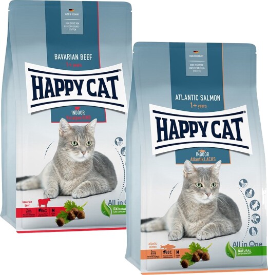 Happy Cat Indoor Foralpe-Okse & Atlanterhavs-Laks 2 X 4 kg