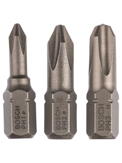 Bosch 3-delers skrutrekkerbits-sett, ekstra hard (PH) PH1; PH2; PH3; 25 mm