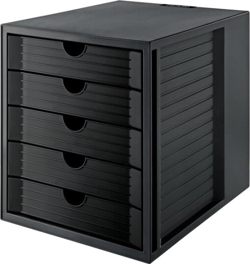 Skuffesystem Han A4 Systembox Sort Med 5 Skuffer Skuffesystem Han A4 Systembox Sort Med 5 Skuffer