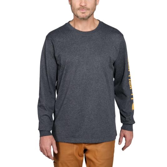 Carhartt Erme logo l/s T skjorte Herre Carbon heather S Carhartt Erme logo l/s T skjorte Herre Carbon heather S