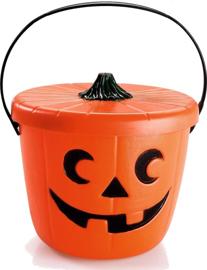 VN Toys Halloween Gresskar LED-lys Bøtte til Godteri - Oransje
