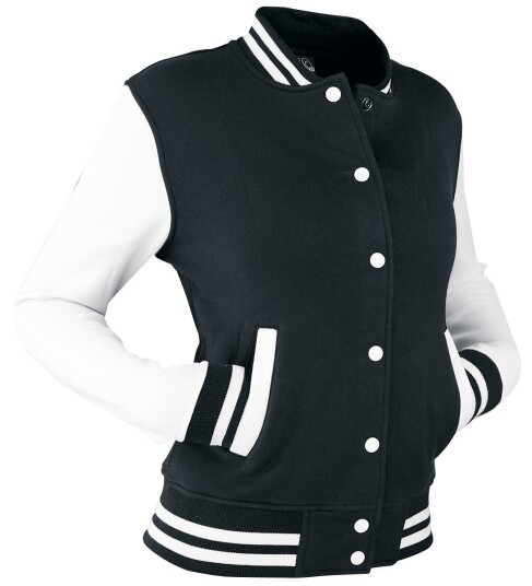 Urban Classics Rockabilly College-jakke 2-Tone Collegejakke XS til 5XL Damer svart-hvit