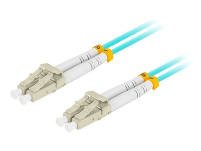 Lanberg Koblingskabel Lc/Upc Multimodus Hann Til Lc/Upc Multimodus Hann 10 M 10 M 3 Mm Fiberoptisk Dupleks 50 / 125 Mikroner Om3 Halogenfri Turkis FO LULU MD31 0100 TQ