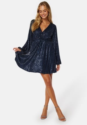 Bubbleroom Occasion Nera Sparkling Dress Dark blue XS Bubbleroom Occasion Nera Sparkling Dress Dark blue XS