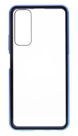 INCOVER Huawei P Smart 2021 Magnetisk Deksel m. Glas Forside & Bakside- Blå
