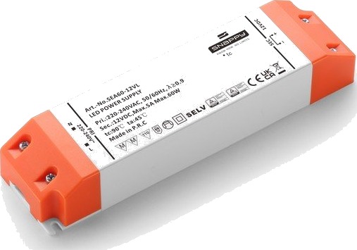 Snappy Snappy 60W / 12V DC strømforsyning 5A IP20 innendørs Snappy Snappy 60W / 12V DC strømforsyning 5A IP20 innendørs