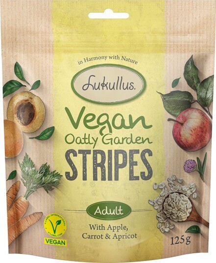 Lukullus Vegan Garden Stripes Eple Gulrot & Aprikos 3 X 125 G
