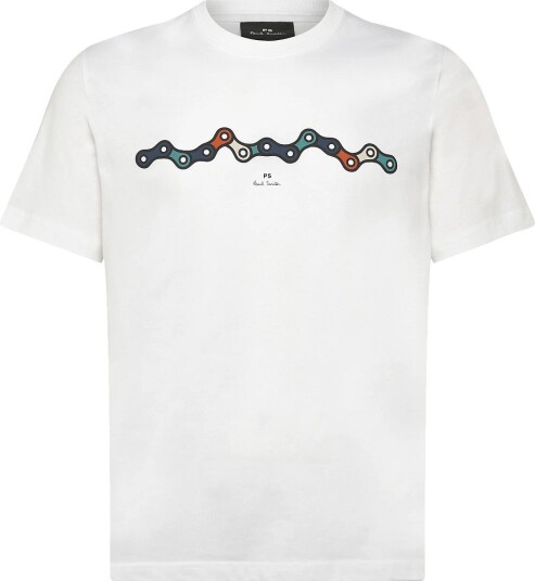 PS Paul Smith Mens Reg Fit T Shirt Chain 01_WHITE M