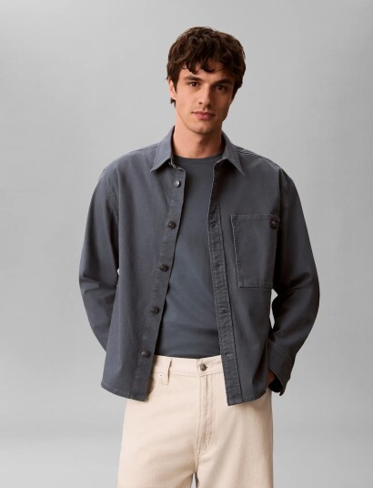 Calvin Klein Jeans Ls Matty Canvas Shirt Jkt Blue XXL Calvin Klein Jeans Ls Matty Canvas Shirt Jkt Blue XXL