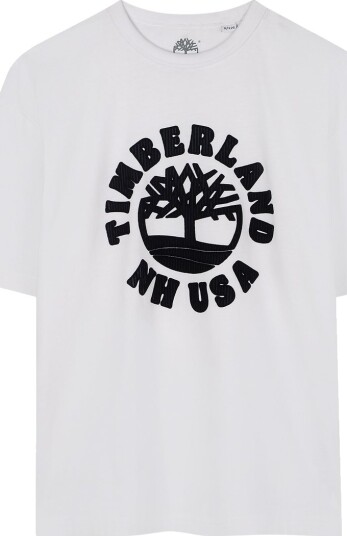 Timberland T skjorte   Hvit m. Trykk   Timberland   8 år 128   T skjorte