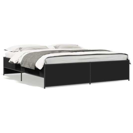  Sengeramme svart 200x200 cm konstruert tre og metall 8721102610578