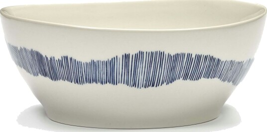 Feast Bowl 18 cm White / Blue Striped