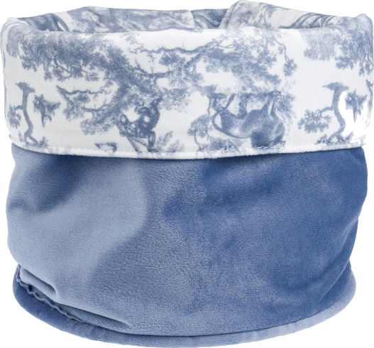 DARK Velvet Vanity Bag Large Country Blue Savannah Pattern DARK Velvet Vanity Bag Large Country Blue Savannah Pattern