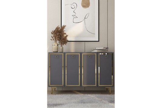 Velorae Konsollbord 120 cm Antrasitt/Gull