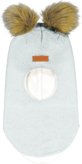 Gugguu Merino Furry Balaclava - MORNING MIST - 1-2Y