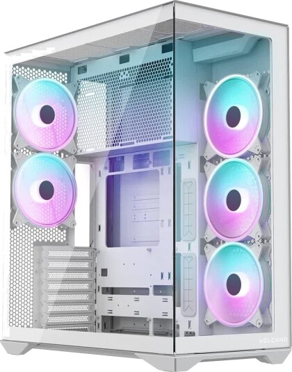 Modecom Volcano Space XL ARGB Full Tower ATX E-ATX microATX Mini-ITX 5 vifter Hvit