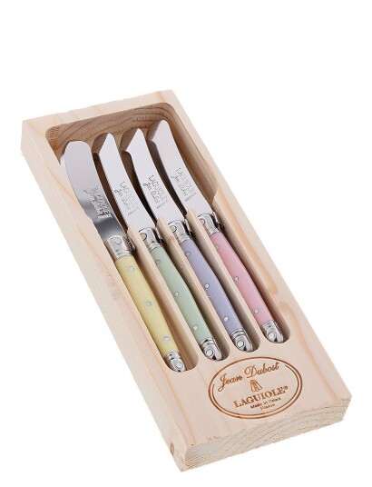Jean Dubost Smørkniv 4 Stk Laguiole Pink L8CM
