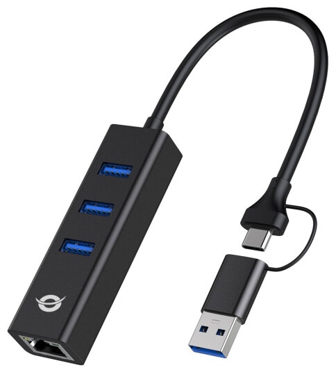 Conceptronic DONN07BA dokkingstasjon USB A/USB C til GbE/3xUSB A Conceptronic DONN07BA dokkingstasjon USB A/USB C til GbE/3xUSB A