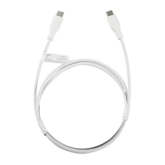Deltaco USB-C 60W Hurtigladekabel 1m Hvit
