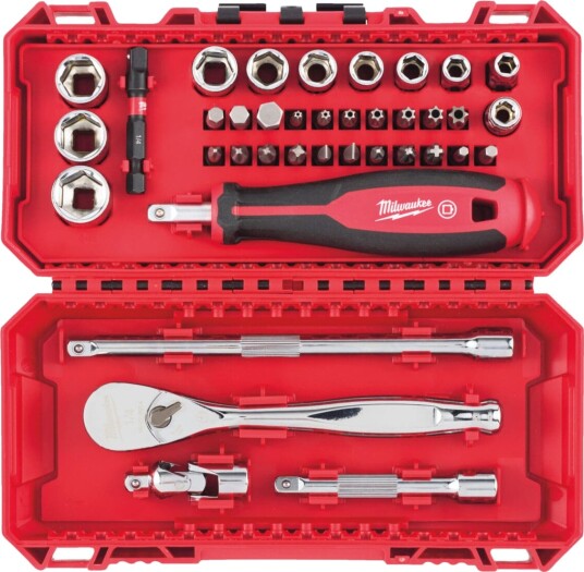 Milwaukee 1/4" Skralle og Bitssett 38 Deler Håndverktøy Milwaukee 1/4" Skralle og Bitssett 38 Deler Håndverktøy