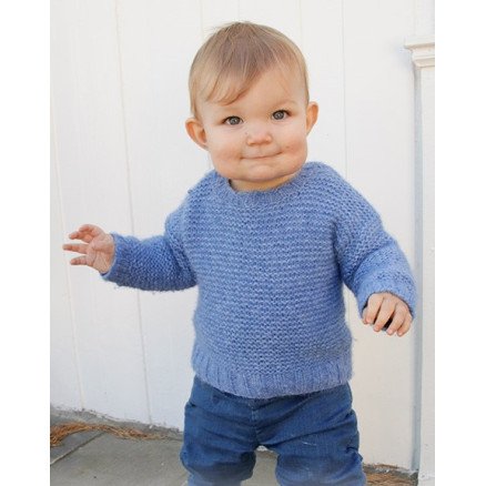 Baby Blue Note by DROPS Design Genser Strikkeoppskrift str 6 9 mdr 7 8 år