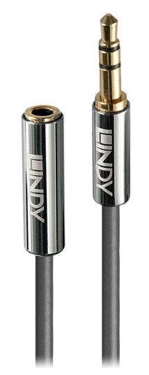 Lindy Cromo Line 50 cm Lydforlengelseskabel 3.5mm Antrasitt