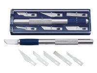 Skalpelsæt i boks Wedo med kniv og 6 blade