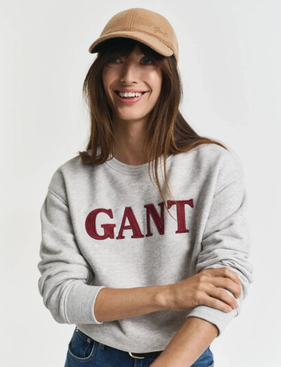 GANT Graphic C-Neck Sweat - Grey - S