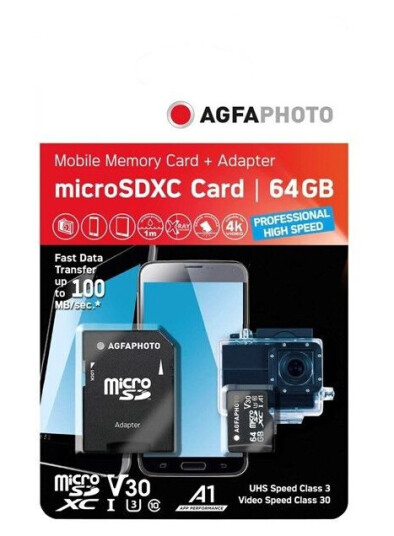 Agfa Photo MicroSDXC UHS-I 64GB High Speed C 10 U Agfa Photo MicroSDXC UHS-I 64GB High Speed C 10 U