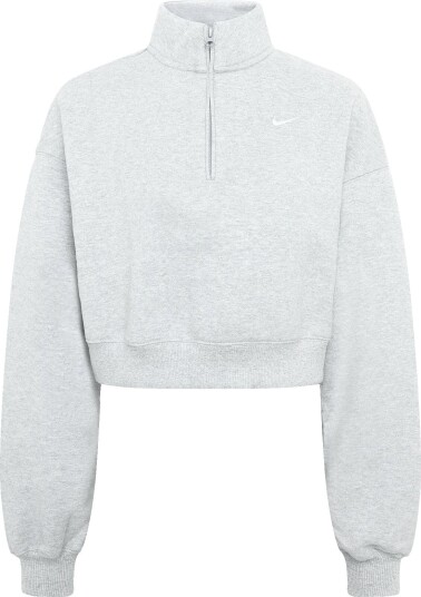 Nike W Nk Stdo Flc Mw Os Crop Qz   DK GREY HEATHER/SAIL   XS