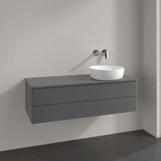Villeroy & Boch Antao Servantskap med 2 skuffer 120x50x36 cm u/lys Antrasitt Matt Villeroy & Boch Antao Servantskap med 2 skuffer 120x50x36 cm u/lys Antrasitt Matt