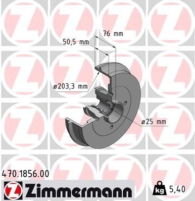 Bremsetrømmel ZIMMERMANN 470.1856.00 Bremsetrømmel ZIMMERMANN 470.1856.00